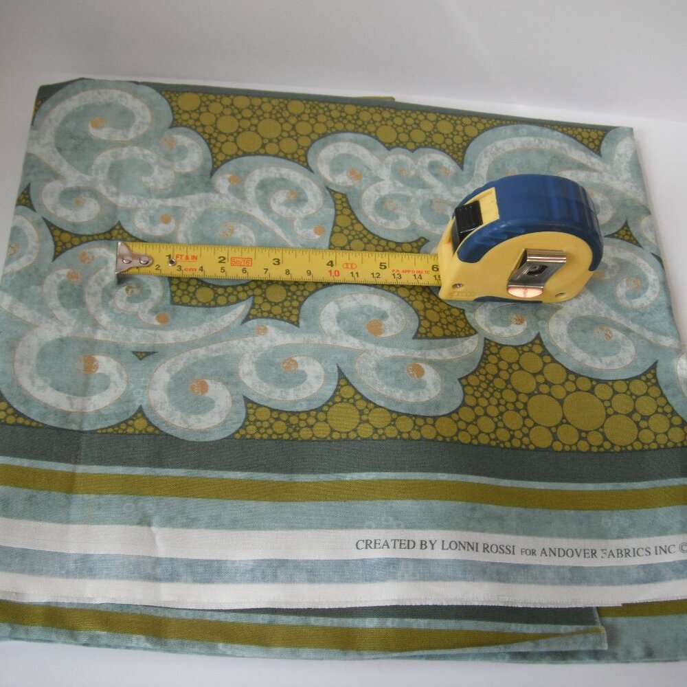 2.2 Yards Fabric Andover Fabrics INC-2011 100% Quilting Cotton Green Width-43"